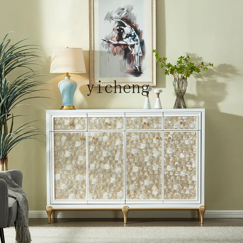 

XL European light luxury home shoe cabinet white decorative porch cabinet with drawer locker