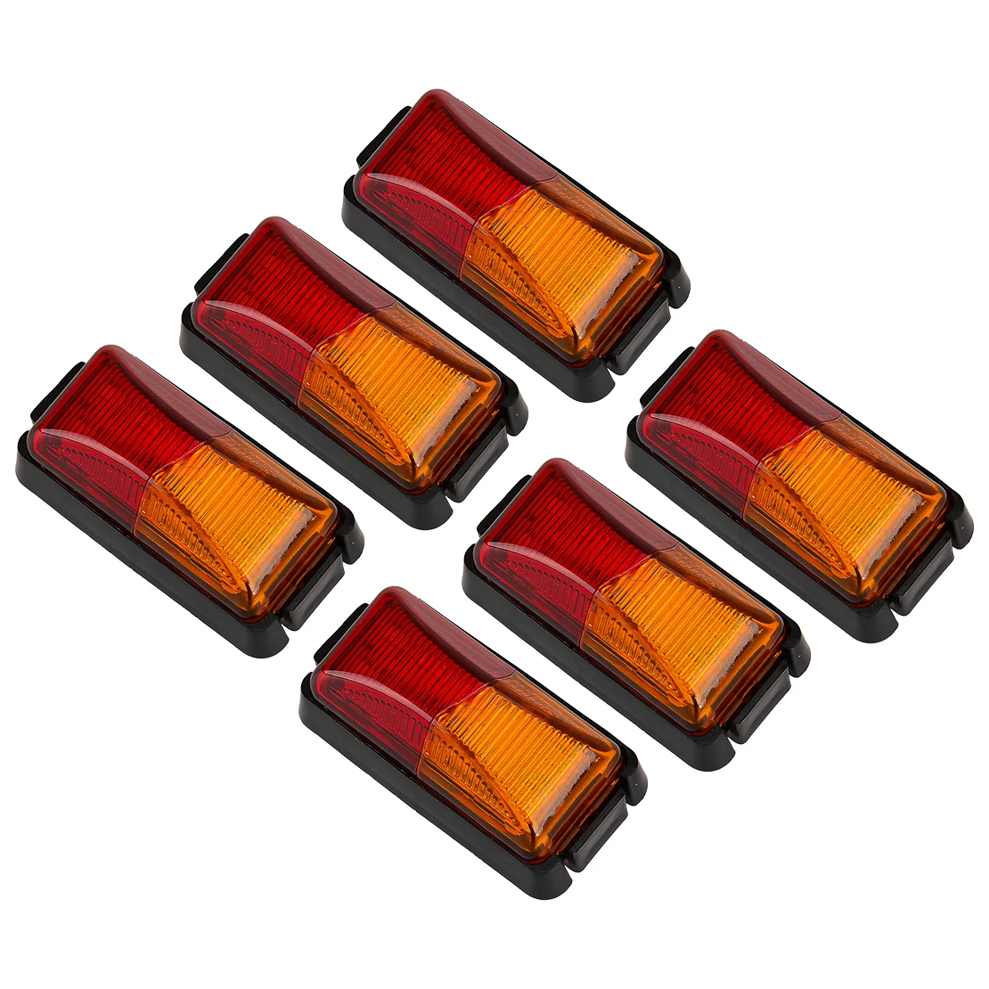 NEW 6pcs 10V-30V 8-LED Red & Amber Car SUV Van Lorry RV Bus Boat Trailer Truck Side Marker Light Clearance Lamp