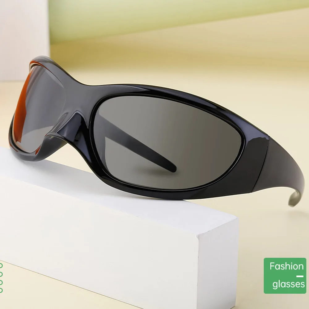 Neue Mode Y2K Sonnenbrillen für Frauen Vintage Einzigartige Sexy Sonnenbrillen für Männer Hip-Hop Punk Brillen Damen Schwarz Silber Spiegelgläser – Detail 3