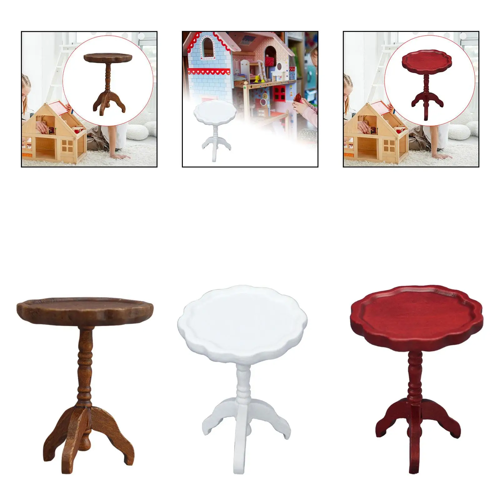 Meubles de Table pour maison de poupée 1:12, fournitures de paysage, Table Miniature pour chambre à coucher, salon, accessoires de décoration pour la maison