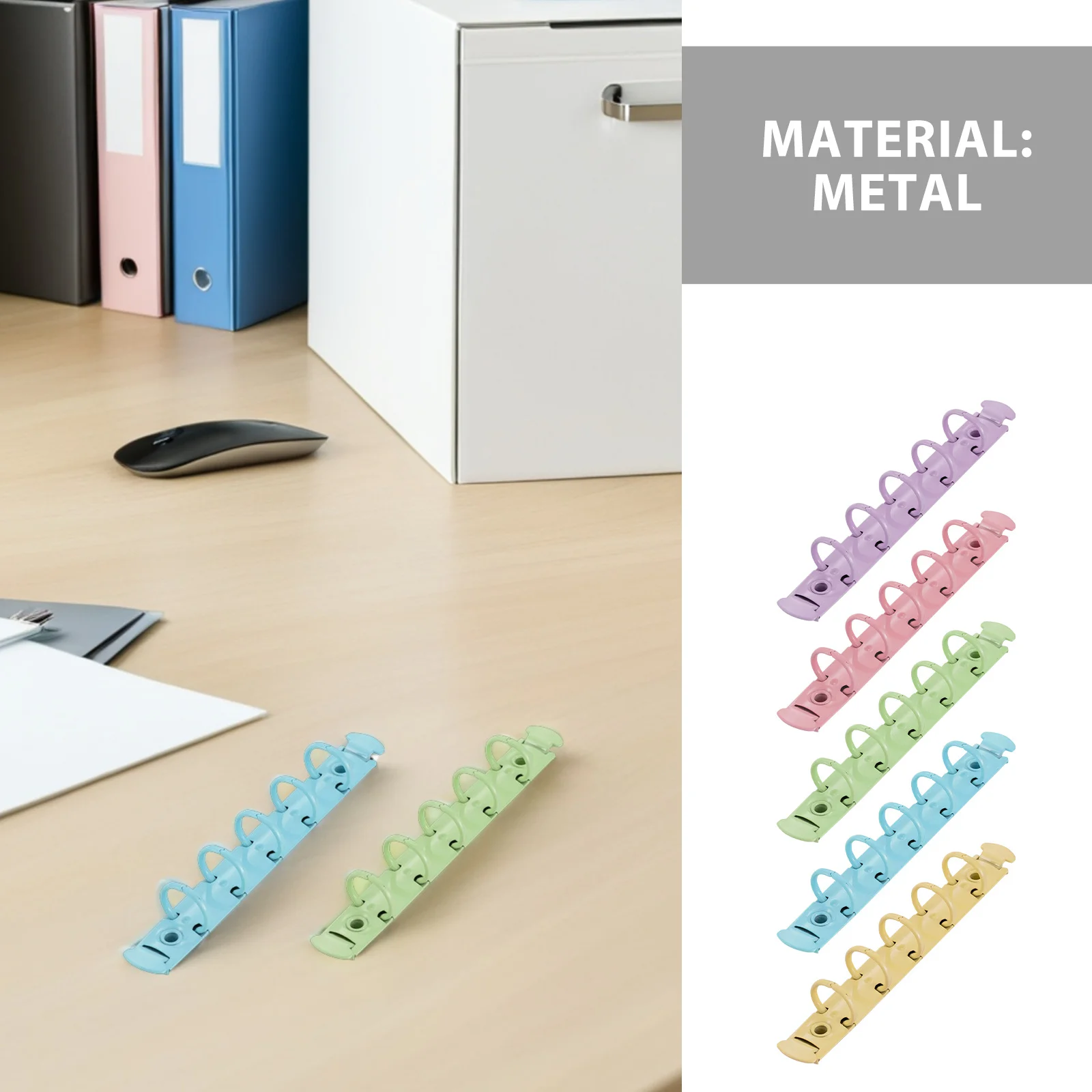 5 قطعة أبازيم معدنية ملونة فضفاضة أوراق خواتم DIY بها بنفسك أجهزة الكمبيوتر المحمولة سجل القصاصات بطاقات فلاش مقاطع كتاب قابلة لإعادة الاستخدام