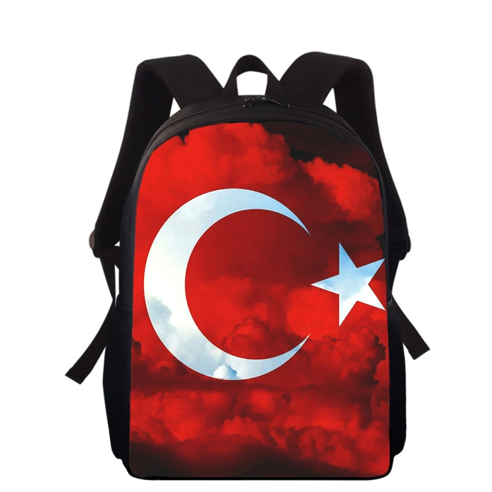 Mochila con estampado 3D de la bandera de la República de Turquía para niños y niñas, mochilas escolares de primaria para estudiantes, mochilas para libros