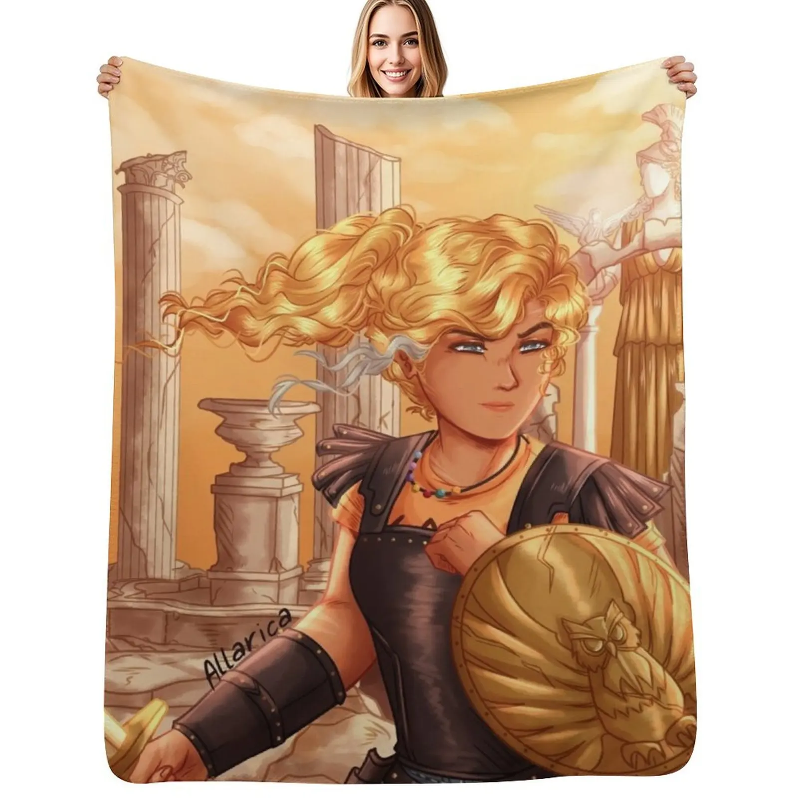 

Annabeth Chase Gold Throw Blanket Flannel Fabric Sofas For Sofa Thin Luxury Blankets