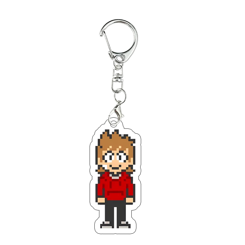 Pixel Eddsworld Acrylic Keychain Game Characters Anime Character Eduardo Edd Tord Cosplay Props Backpack Pendant Decor Gift