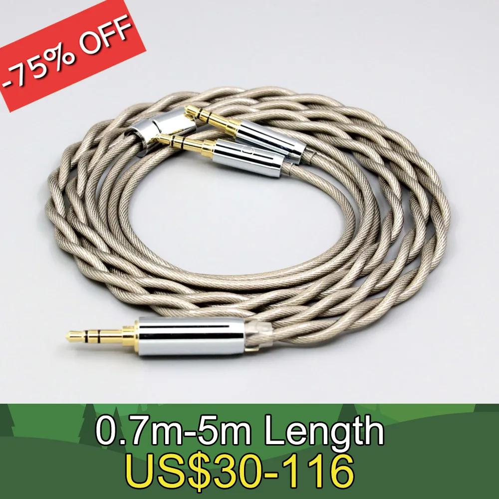 

Type6 756 core 7n Litz OCC Silver Plated Earphone Cable For Onkyo A800 Philips Fidelio X3 Kennerton Jord 3.5mm pin LN007842