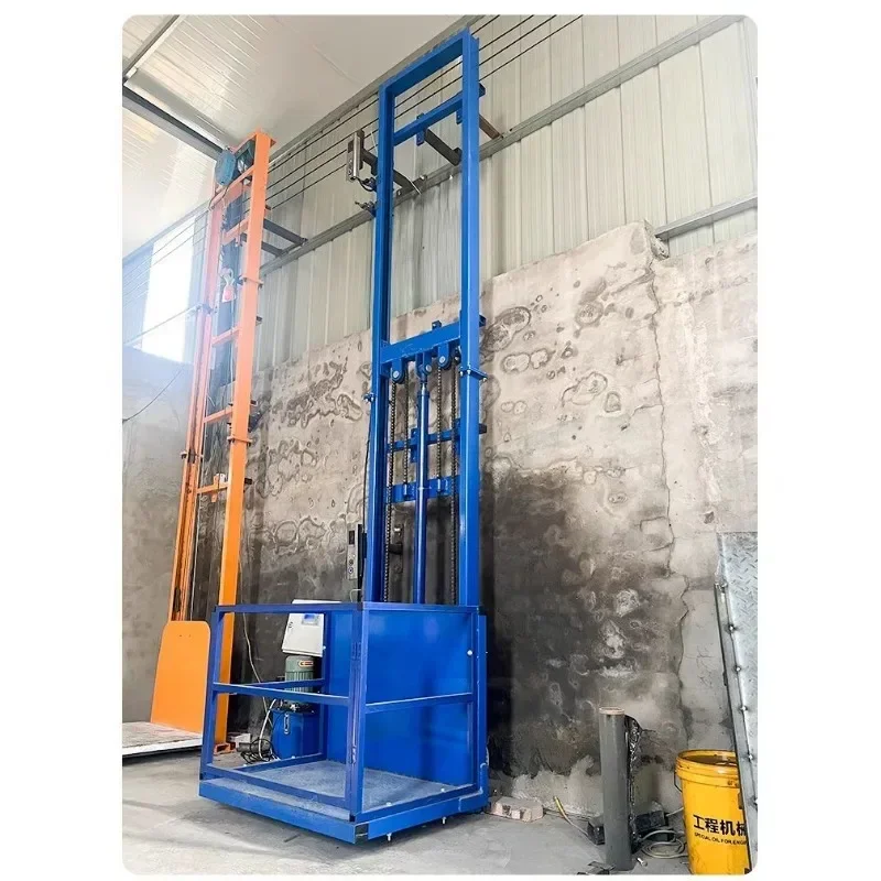 Hydraulic cargo lift small workshop household guide rail elevator