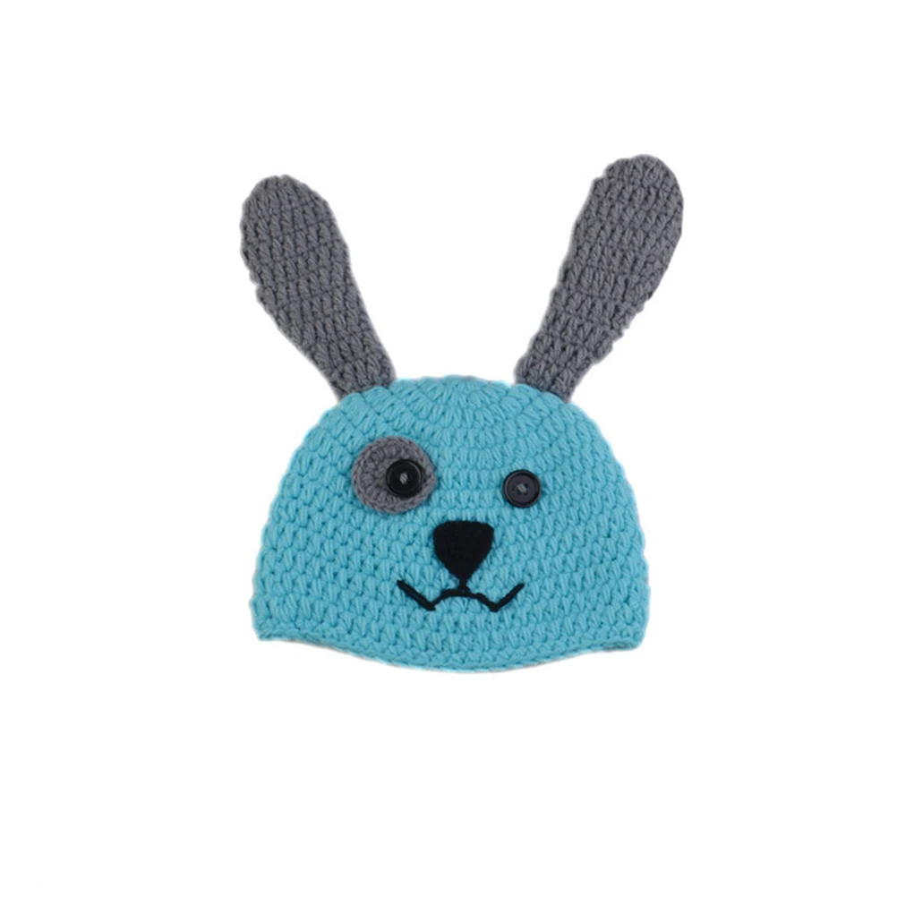 

Newborn Baby Photography Props Blue Crochet Knitted Boy Girl Costume Unisex Infant Hat Pants Baby Photo Outfit