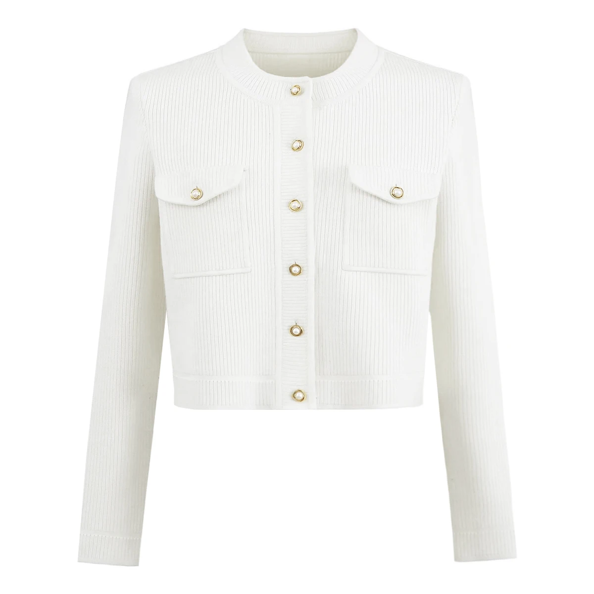

High Quality Spring And Autumn New Style Fashionable Temperament Socialite Women's Round Neck Long Sleeved Knitted Cardigan Top