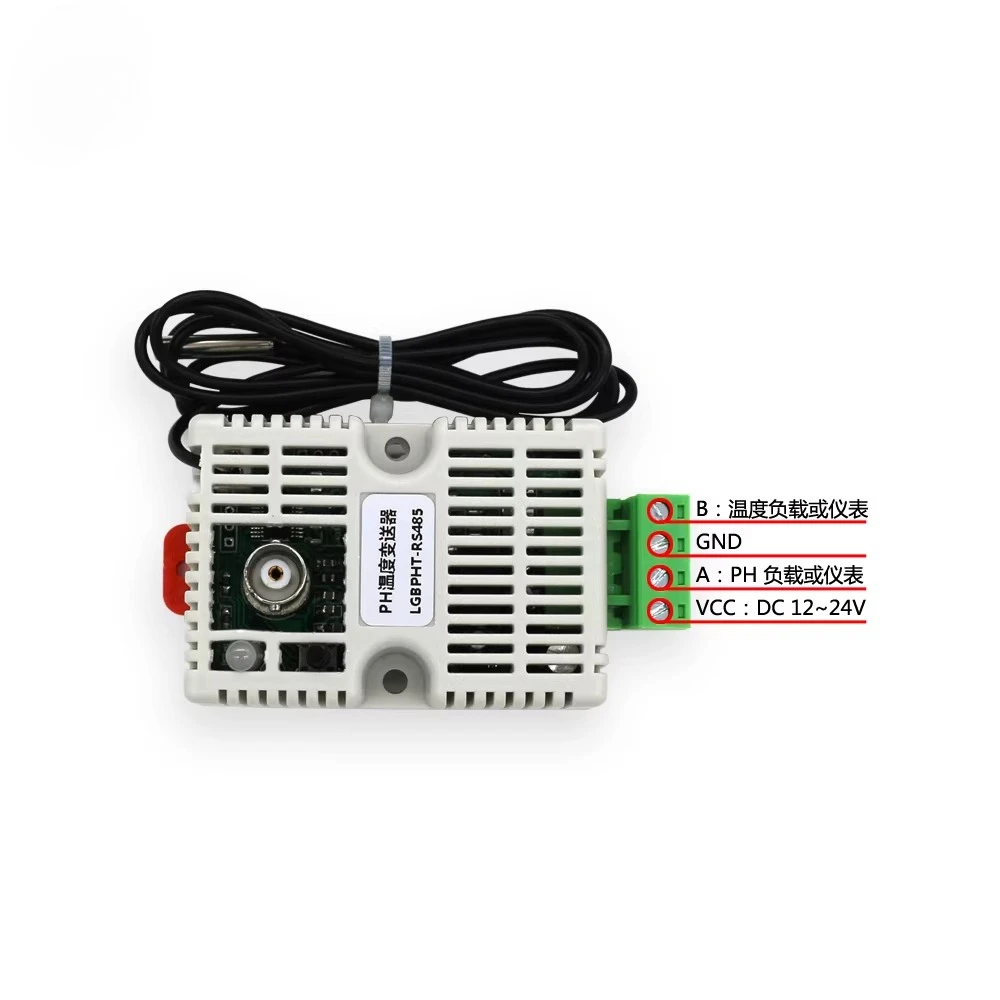 PH Value Temperature Transmitter Sensor Voltage 4-20mA RS485 Output Online One-click Calibration Function Module