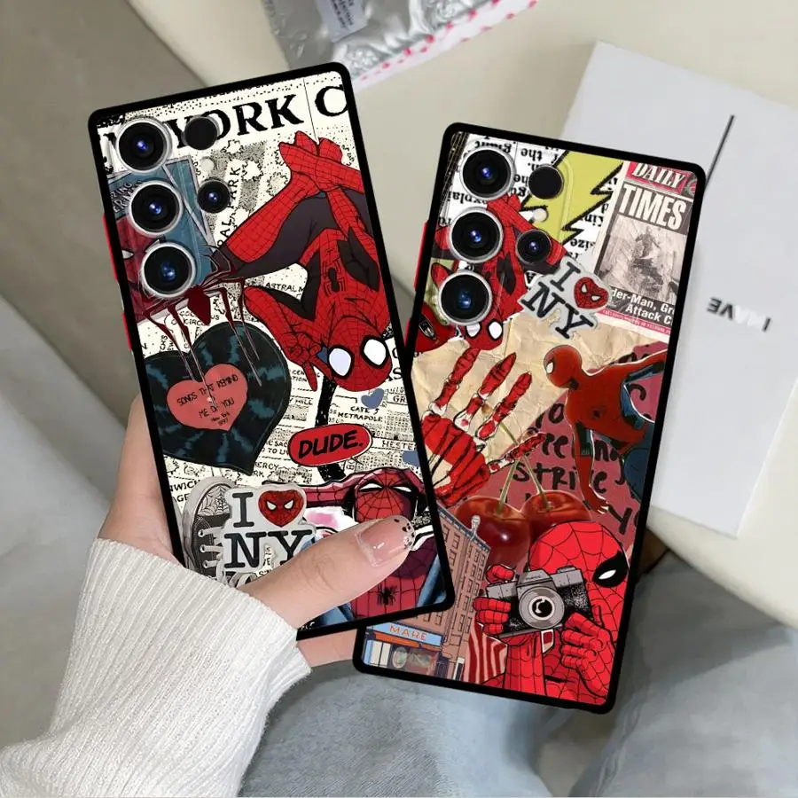 Funda Phone Cover Case for Samsung Galaxy S26 S25 Ultra S24 Plus S23 FE S22 Note 20 10+ S20 S21 Marvel Spider Man