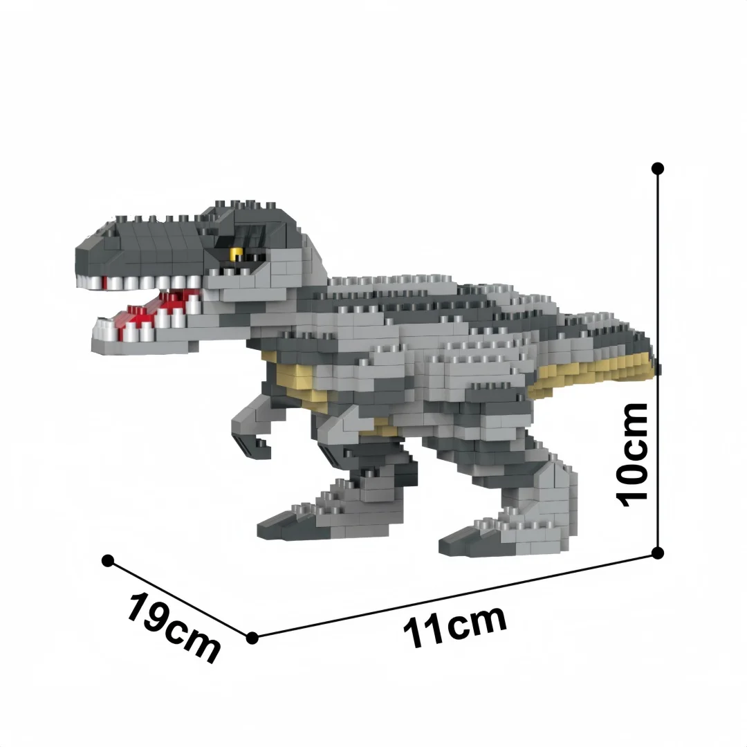 T-Rex Plesiosaurier Dinosaurier Mikro-Bausteine Spielzeug – Kreatives Lerngeschenk für Kinder, Geburtstagsparty-Geschenk, Weihnachtsbaumschmuck – Detail 9