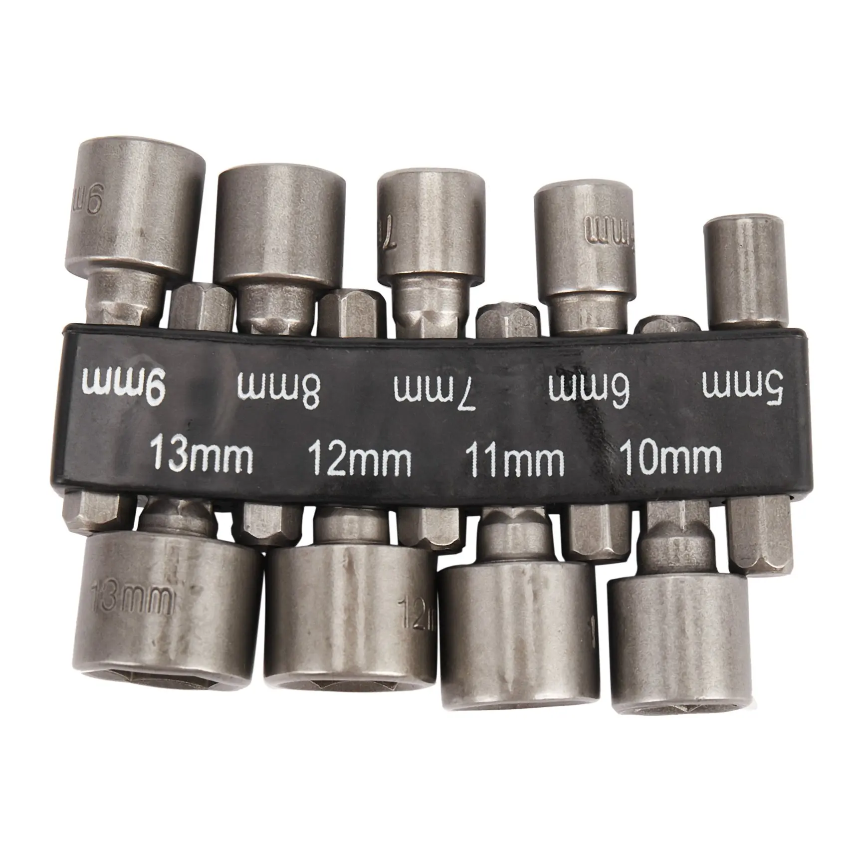 9pcs/set 5mm-13mm 1/4inch DIY Hex Shank Socket Sleeve Nozzles Nut Driver Bit Set Drill Bit Adapter for Woodworking Power Tool