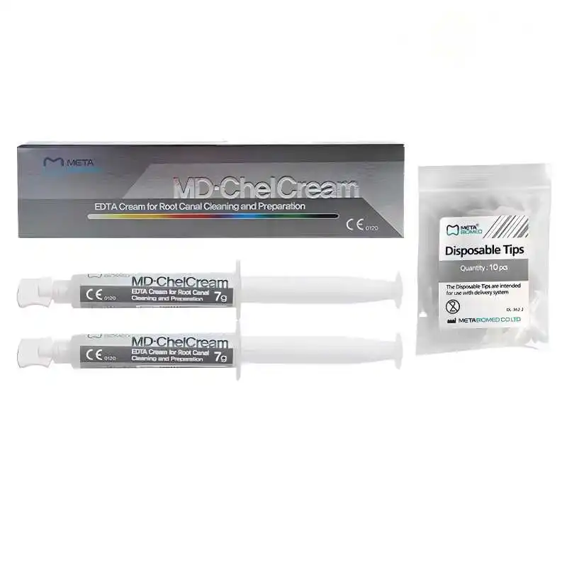 

Meta MD-ChelCream Dental EDTA Gel 19% Root Canal Cleaning Gel for Smear Layer Removal Endodontic Preparation Syringe 7g X2