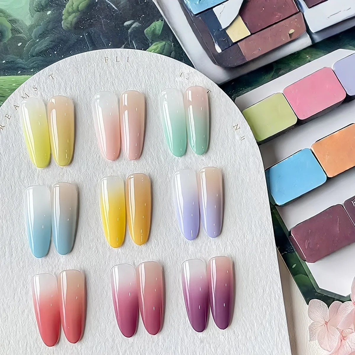 Zestaw 9-kolorowych lakierów hybrydowych - Wiosenne zdobienia paznokci, Kolory o wysokiej saturacji, Projektowanie paznokci, Kolory 3D typu Candy, Żelowe paznokcie do nakładania
