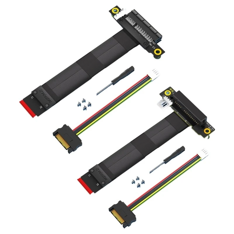 Z 180/90 Degree PCIE 4X To M.2 M Key Mounting Extension Cable for 2230 2242 2260