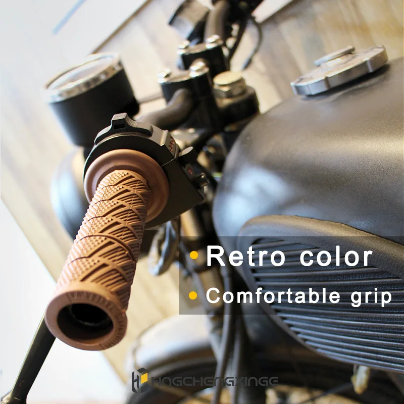 Motorcycle Bike Vintage Handlebar Coke Bottle Hand Grip For HONDA GN125 CG125 CB400 Cafe Custom 7/8\