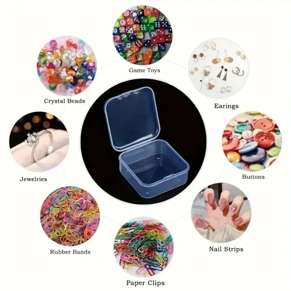 28 Stück Transparente Kunststoff-Aufbewahrungsboxen mit Deckel, Staubdichte Behälter für Perlen, Spielzubehör, Karten, Bastelbedarf, Büro, Küche, Samen – Detail 6