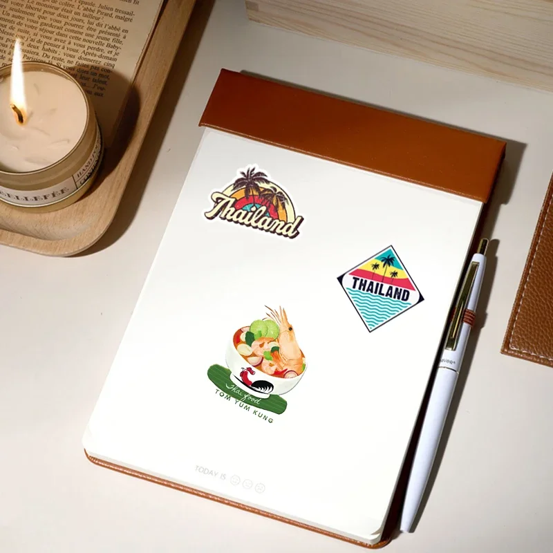 10/30/50Pcs Thailand Series Cartoon Cute Waterproof Sticker Skateboarding Snowboard Retro Vinyl Home Decal Sticker