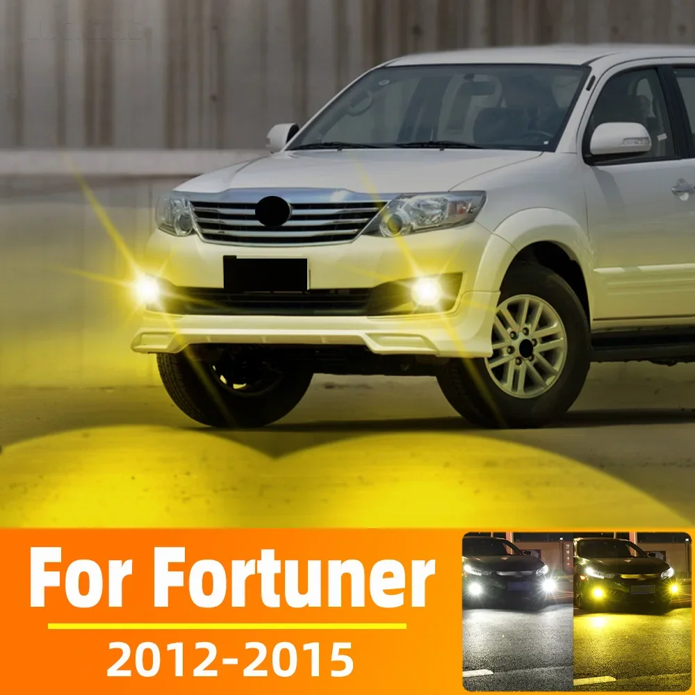 2Pcs LED Fog Lamp Bulbs For Toyota Fortuner 2012 2013 2014 2015 Front Driving Light White Canbus