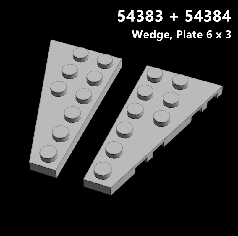 Rainbow Pig MOC Parts 54383 54384 Wedge Plate 6 x 3 Right + Left Bricks DIY Assmble Building Blocks Particle Kid Puzzle Toy Gift