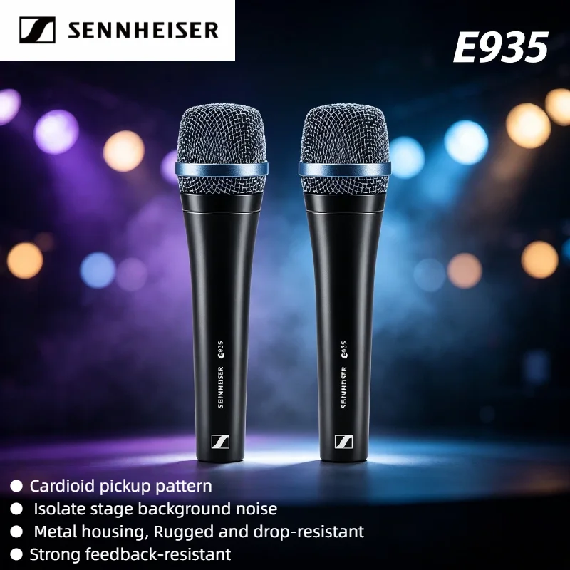 

2026 New Sennheiser E935 Cardioid Dynamic Professional Handheld Wired Mic for Live Stage Singing Karaoke Studio 2PCS Pack