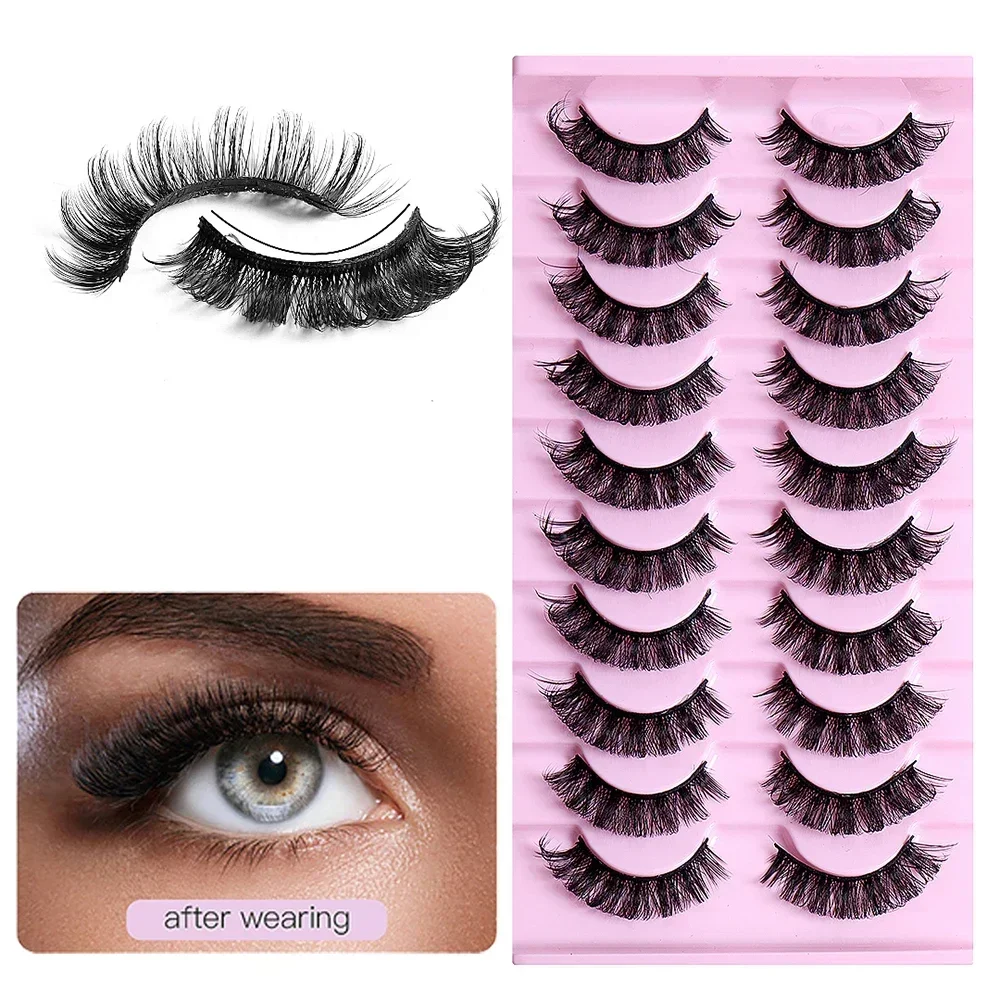 10 paia DD Curl Russian Strip Lashes Fluffy Volume ciglia finte DD Curl drammatico disordinato finto visone ciglia finte Make Up