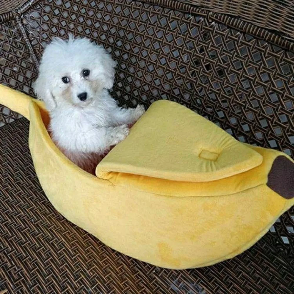 Banana Cat Bed House Funny Cute Cozy Cat Mat Beds Warm Durable Portable Pet Basket Kennel Dog Cushion Cat Supplies Multicolor
