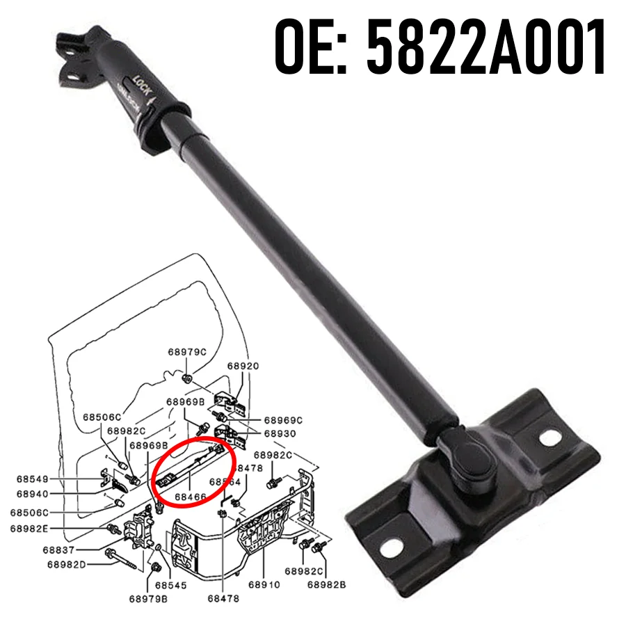 Car Back Door Tail Gate Safety Expansion Stopper Bracket Stay Poles 5822A001 5822A020 For Mitsubishi Pajero Montero 2006-2018