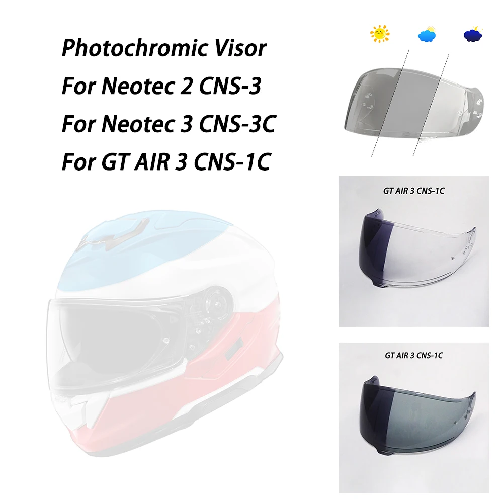 Helmet Photochromic Visor For Shoei Neotec 2 GT AIR 3 CNS-1C Neotec3 Lens