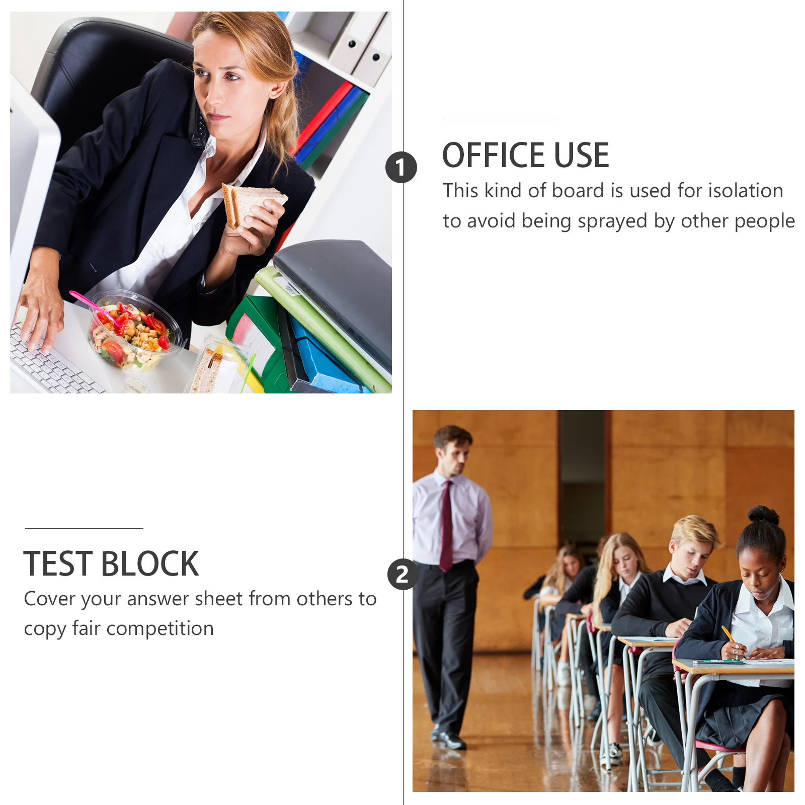 

1pc Acrylic Desk White Desktop Partition Board Office Desktop Baffle For Office Baffle Workplace Privacy Screen Organizer