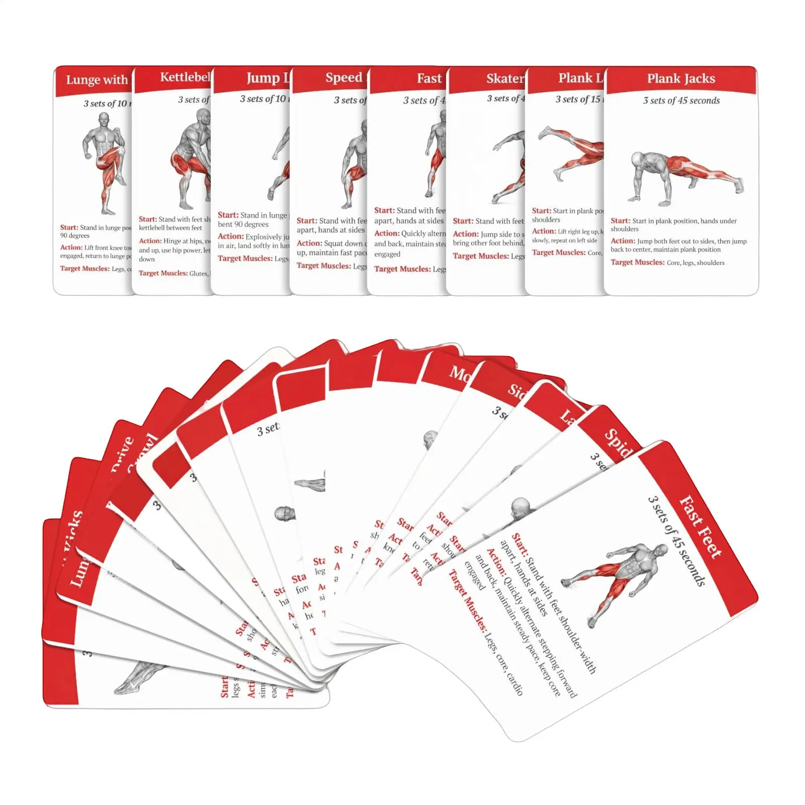 Workout Cards 36 Pieces Fitness Guide Cards Training Exercises Guide for Women Men Beginners Home Gym Outdoor Activities - zdjęcie 1