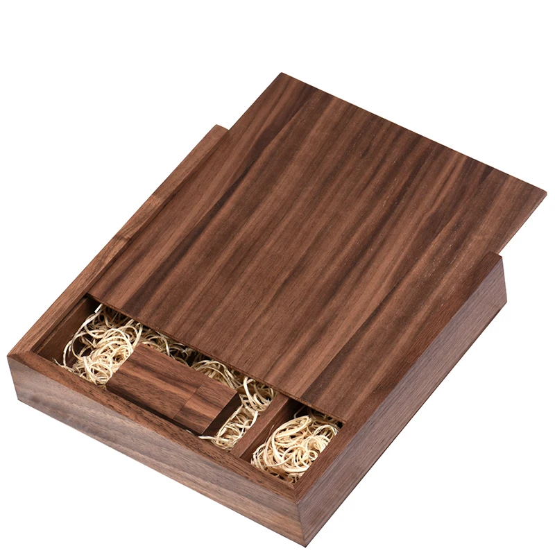 Wood Photo Gift Box USB 2.0 Flash Drives Wedding Custom Pen Drive Real Capacity Memory Stick Photography U Disk 64G