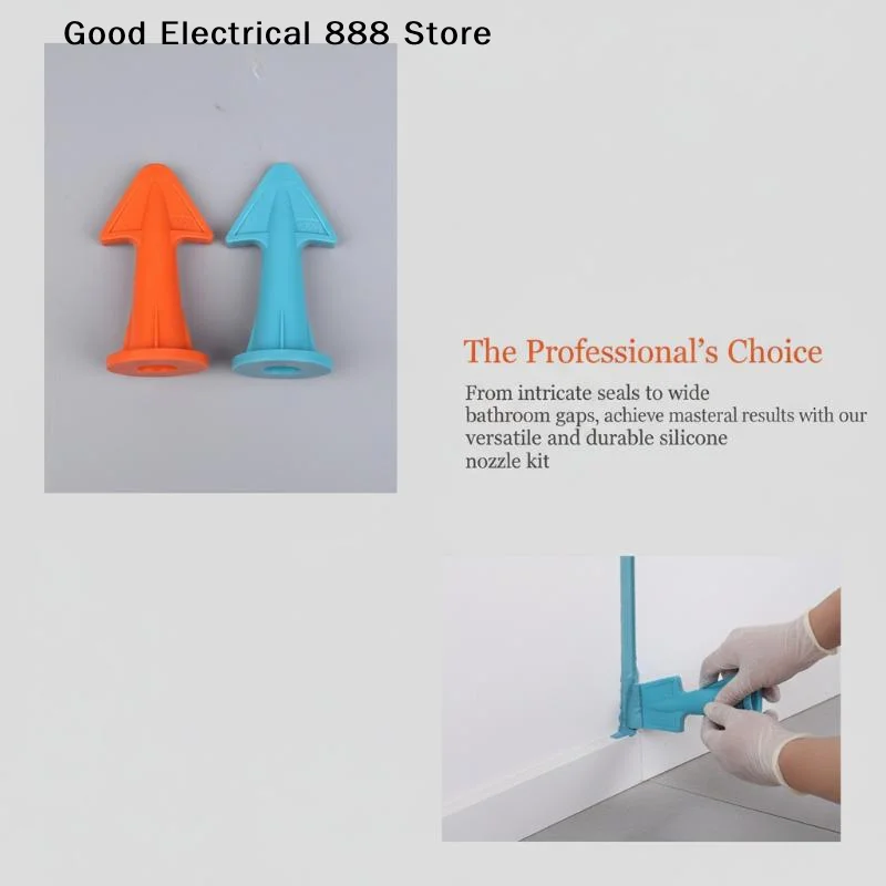 【GE】3Pcs Silicone Multi Function Sealant Nozzle Scraper Floor Caulking Tools Professional Use For Home Improvement Floor Filling