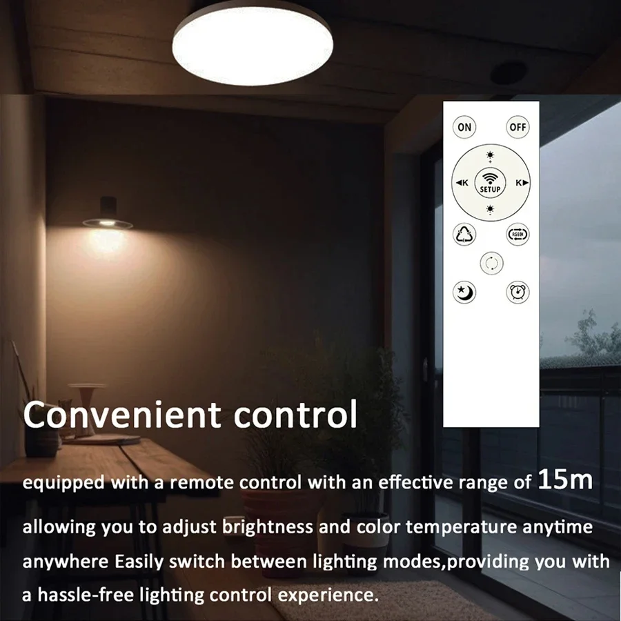 Imagem -05 - Tuya-luz de Teto Led Regulável com Bluetooth Lâmpada Redonda para Cozinha Sala de Estar Montagem Embutida Iluminação de Decoração 85265v