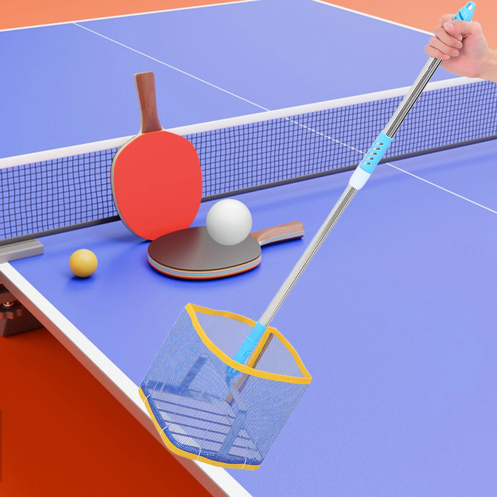 

Portable Table Tennis Ball Picker Retriever Collection Tool No Bending Large Capacity Adjustable Durable Pingpong