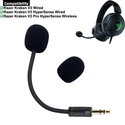 Replacement Aux 3.5mm Mic Microphone Booms for Razer Kraken V3 HyperSense Wired Pro Wireless Gaming Headphones Game Headsets