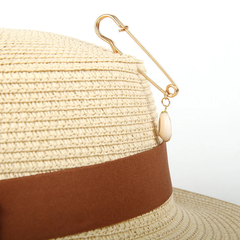 Trendy Chain Design Sun Hat for Women, Fashion Beach Vacation Cap, Elegant Straw Hat for Street Photo Outfit