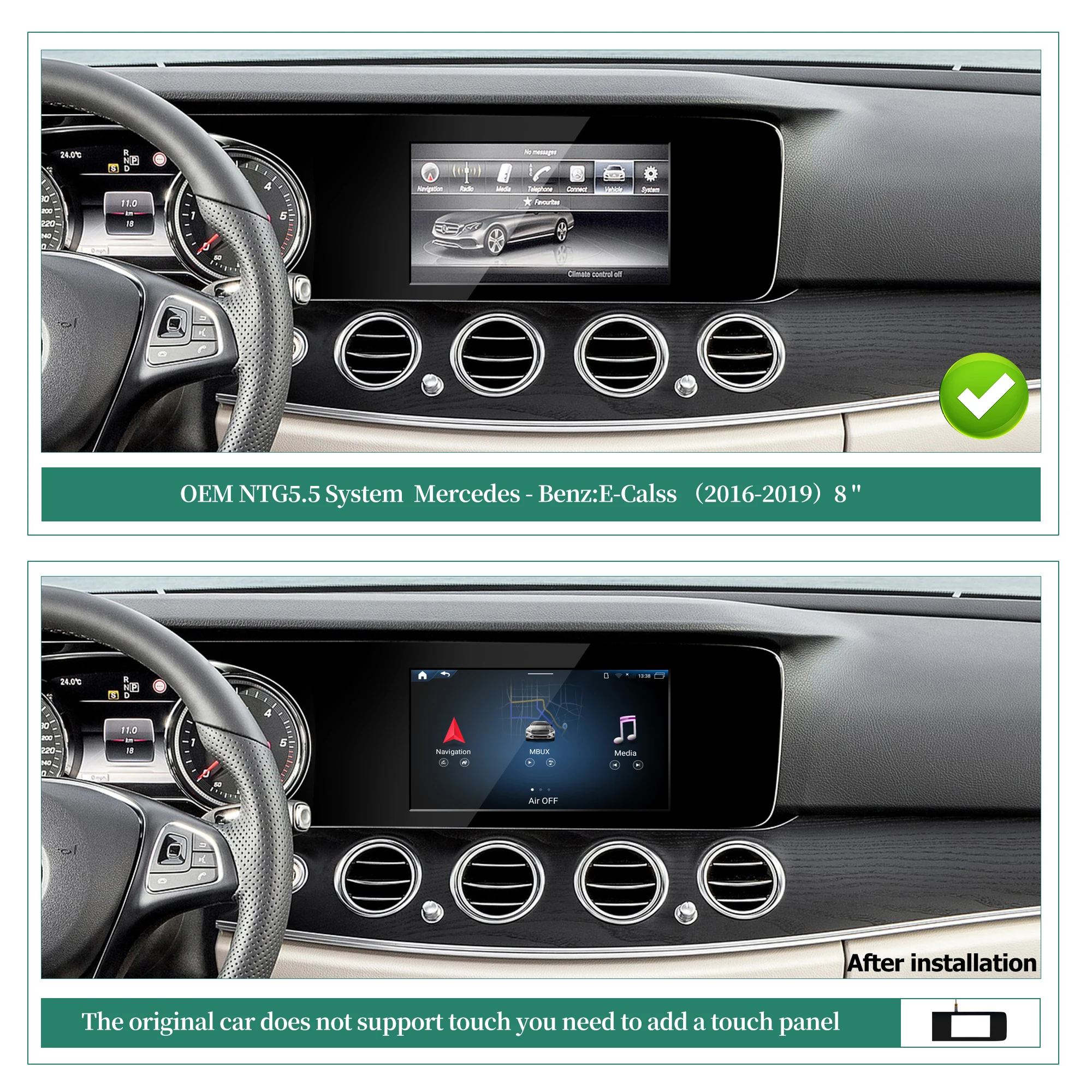 

Wit-up for Mercedes W213 Android Auto Adapter for NTG5.5 E-Class V213 A238 Android Wireless CarPlay 8.4" Without Touch Upgrade
