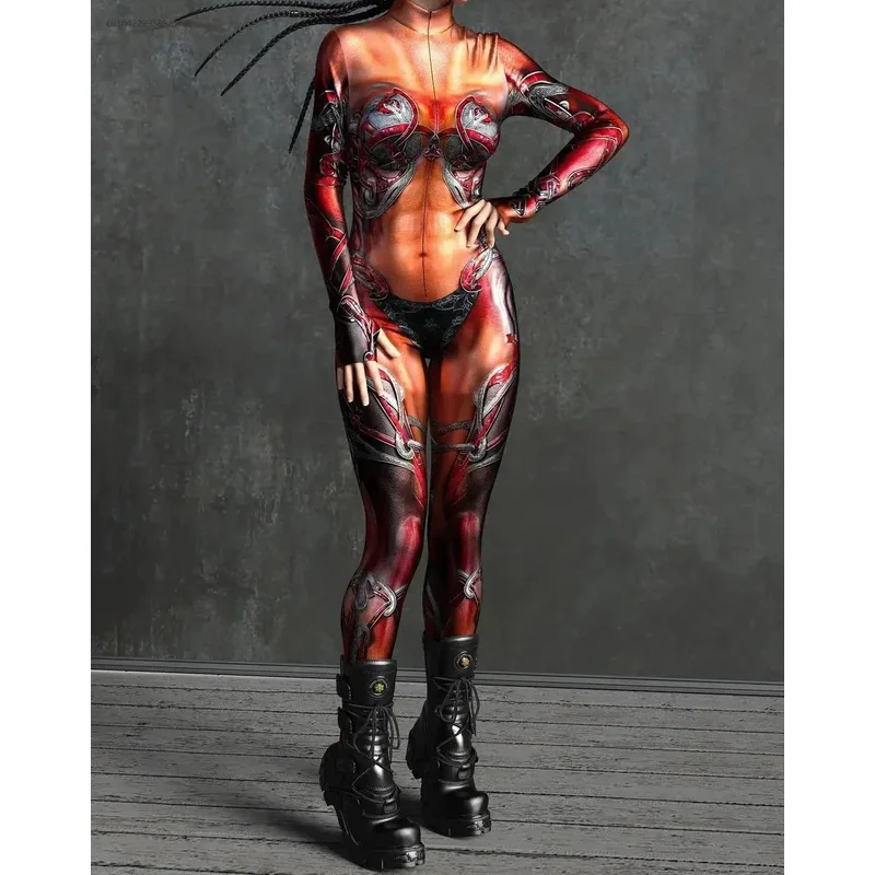 3D Printed Catsuit Women Sexy Jumpsuit Insect Cosplay Zentai Suit Costume Halloween Party Shows Performance Bodysuit 2024*.1