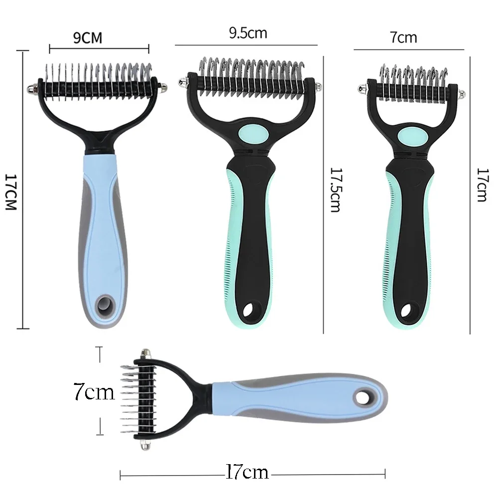 반려동물 털 제거기, 털 매듭 커터, 개 손질 도구, 강아지 고양이 빗 브러시, 양면 브러시, 개 액세서리