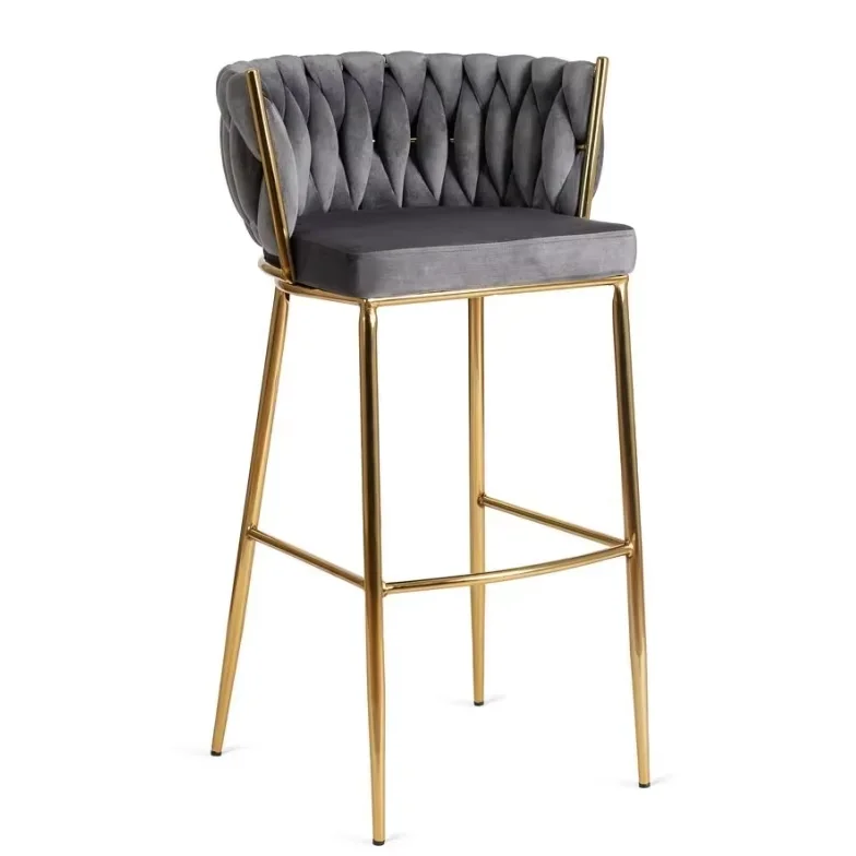 

Luxury Modern Velvet Bar Stool Adjustable Height Synthetic Leather Steel for Kitchen Hotel Living Room Home Bar-for Outdoor Use