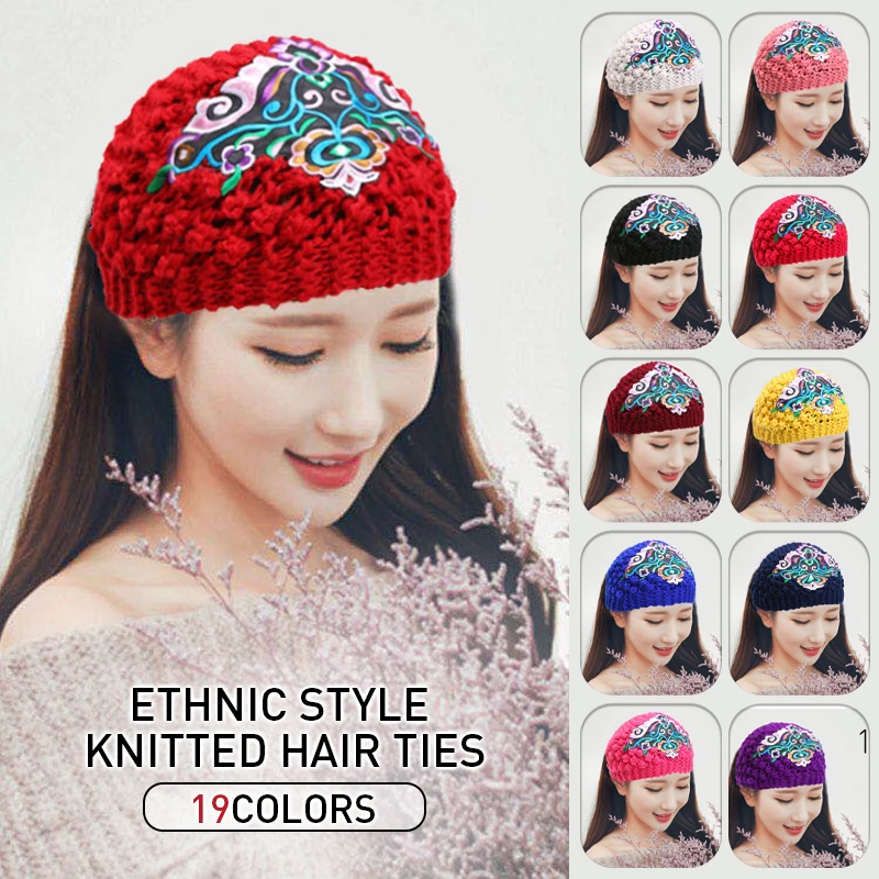 Women Winter Knitted Wool Hair Band High Elastic Wide Brim Lady Warm Headband Cap Warm Headwrap