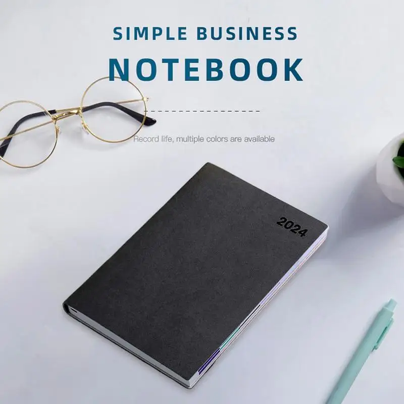 Task Notebook for Work To Do List PU Leather Notebook 2024 Planner Journal for Work Schedule Business Portable Notepad for