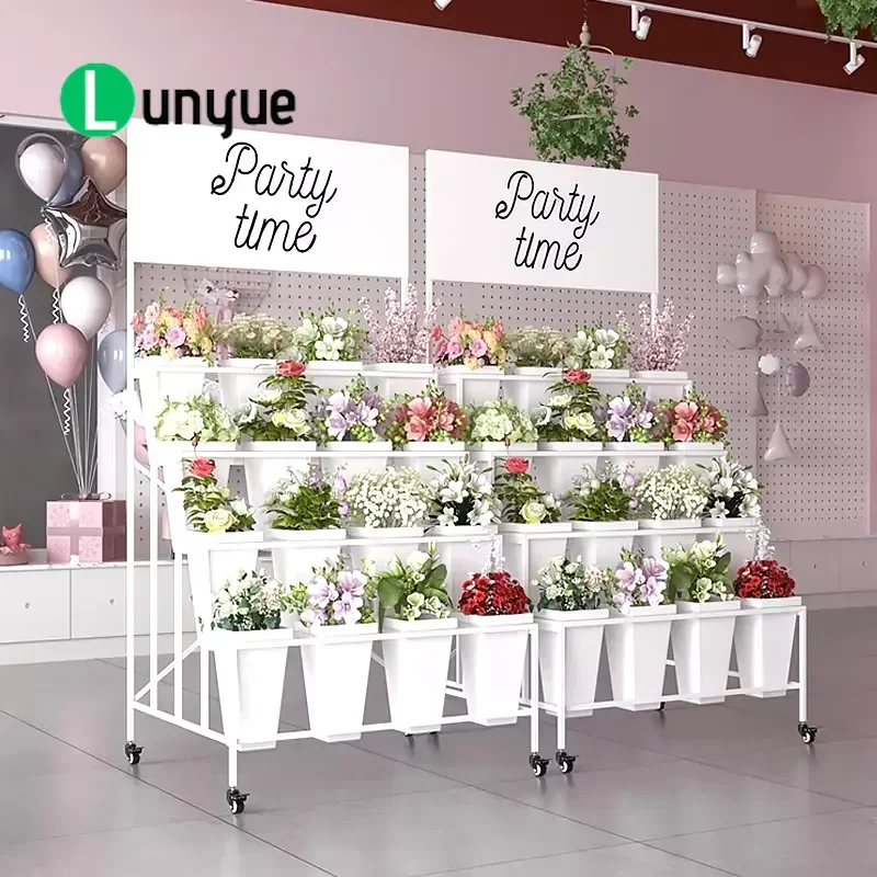 Gold Metal Flower Pot Display Rack Folding Storage Shelf Custom Logo Plant Stand Organizer for Home Garden Indoor Outdoor