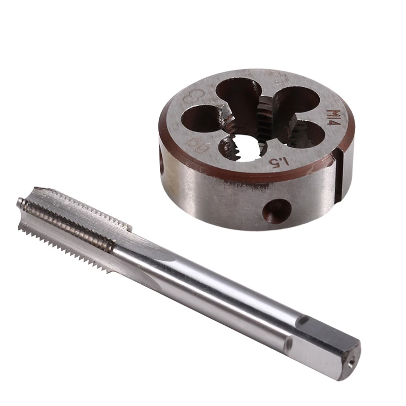 2Pcs M14*1.5 Tap Die Set  High Speed Steel Tap Die Sleeve Used For Machine Tool Internal And External Thread Tapping