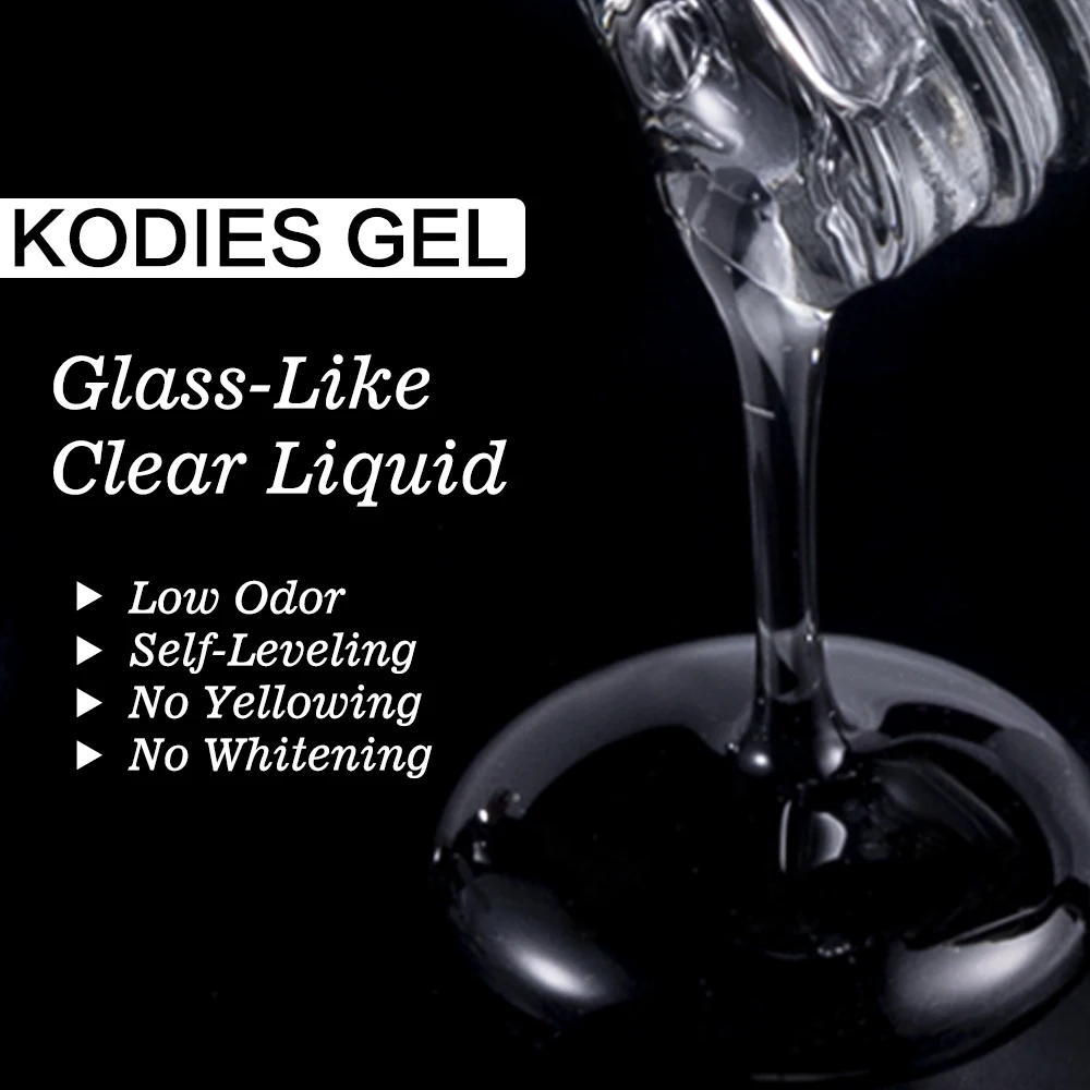 KODIES GEL2 PCS Strong Gel Base Coat Top Coat Set Clear Nail Salon Gel smalto per unghie Semi permanente UV Super Shine Gel Finish Art