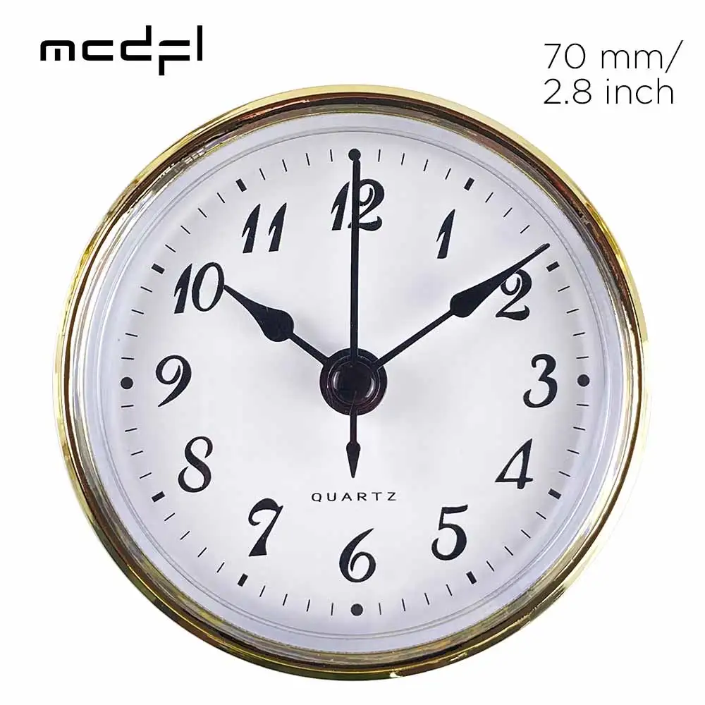 MCDFL Round Clock Insert Arabic Numeral Quartz Movement Roman Bedside Antique Watch Desk Decoration Table DIY Parts 70mm 2.8inch