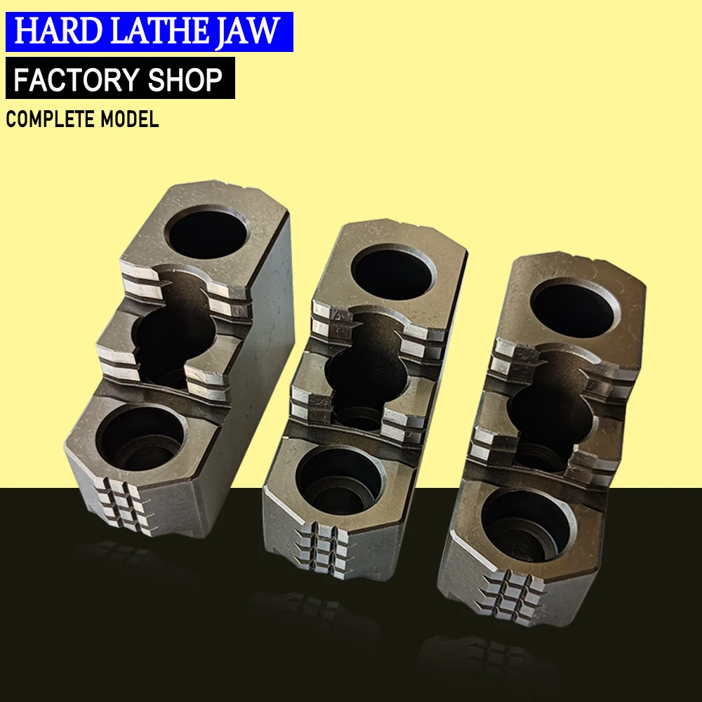 8 Inch High Quality Hydraulic Hard Jaws Hydraulic Pneumatic Chuck Three Jaws Strong Hard Jaws Lathe Chuck Hard Jaws