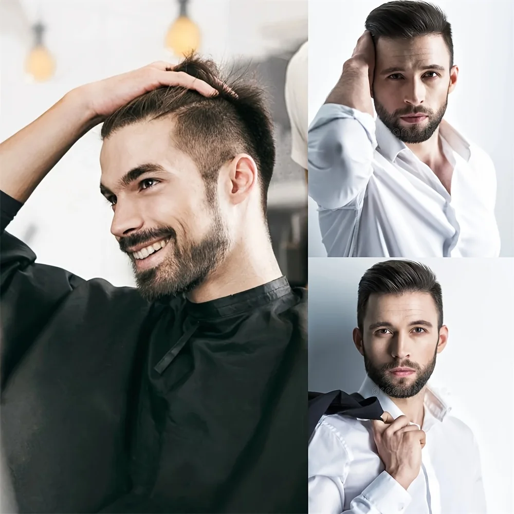 غير مرئية Q6 تنفس السويسري الدانتيل قاعدة الرجال الشعر المستعار شعري طبيعي باروكة من شعر طبيعي 7x9 تنفس السويسري الدانتيل الشعر المستعار للذكور #2