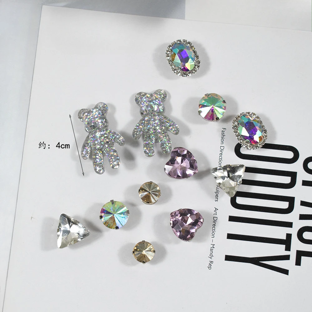 سحر الأحذية ل Crocs DIY الكرتون كريستال الدب حجر الراين زينة الأحذية اكسسوارات سحر ل قباقيب حقيبة الشرائح الصنادل